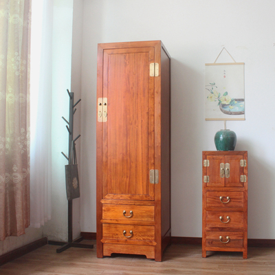 香樟原实木衣柜单门60cm宽小户型窄儿童单人独柜子收纳储物橱卧室