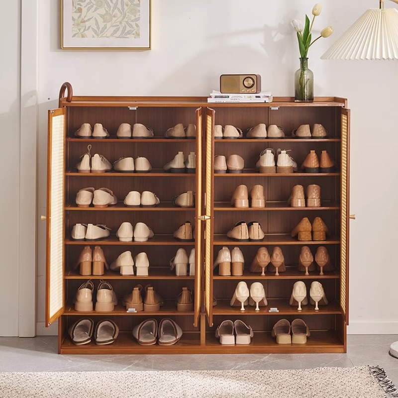 鞋柜家用门口收纳防尘大容量简易鞋架子多层经济型实木宿舍置物架