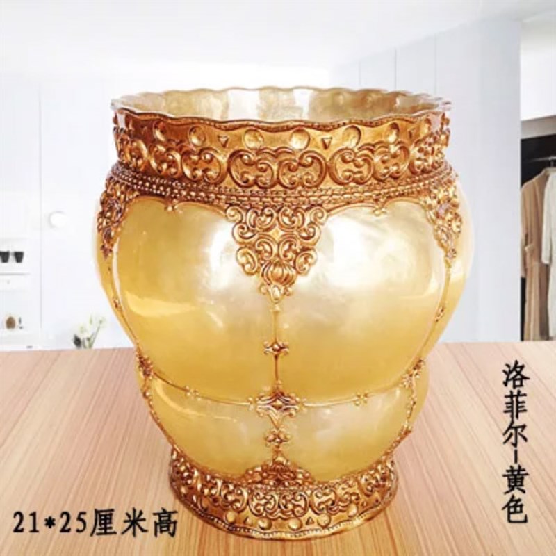 欧式垃圾桶 创意客厅卫生间桌面收纳桶大号简约家用无盖筒