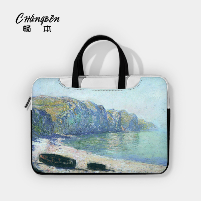 油画笔记本电脑包手提适用苹果macbook华为联想小新pro14拯救者机械革命华硕天选air戴尔16内胆保护套15点6寸