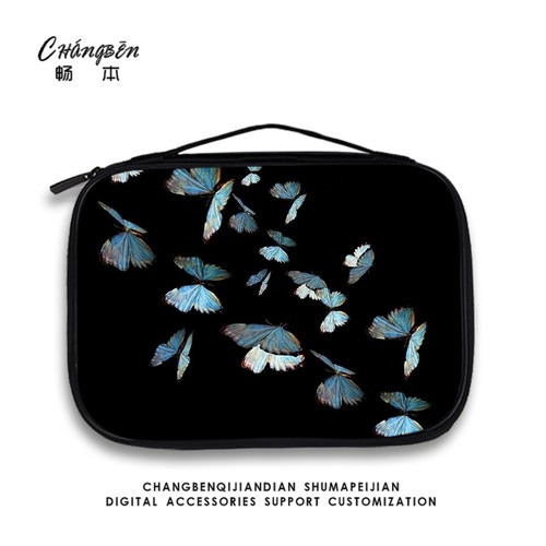 唯美蝴蝶平板收纳包适用小米7Pro苹果ipad10华为matepad11寸pad12电脑手提e内胆包air5键盘mini7携带保护套袋