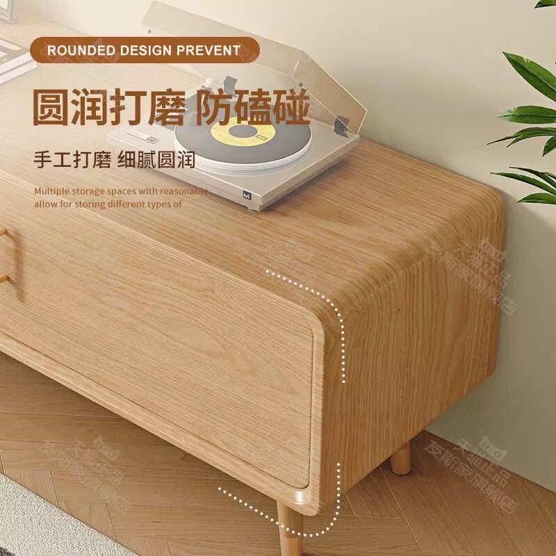 实木电视机柜原木茶几组合2025新款客厅家用收纳储物柜一体落地柜