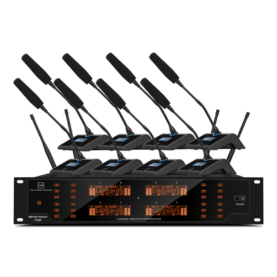 格伦士顿一拖八无线会议麦克风u段防啸叫一拖四视频会议鹅颈话筒