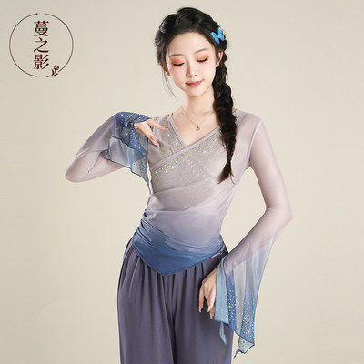 蔓之影古典舞练功服烫钻纱衣女现代舞上衣中国舞表演服艺考生服装