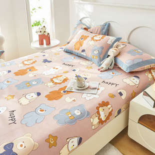 a类全棉粗布儿童卡通床笠婴儿床笠罩2024年新款床罩一米二床垫套