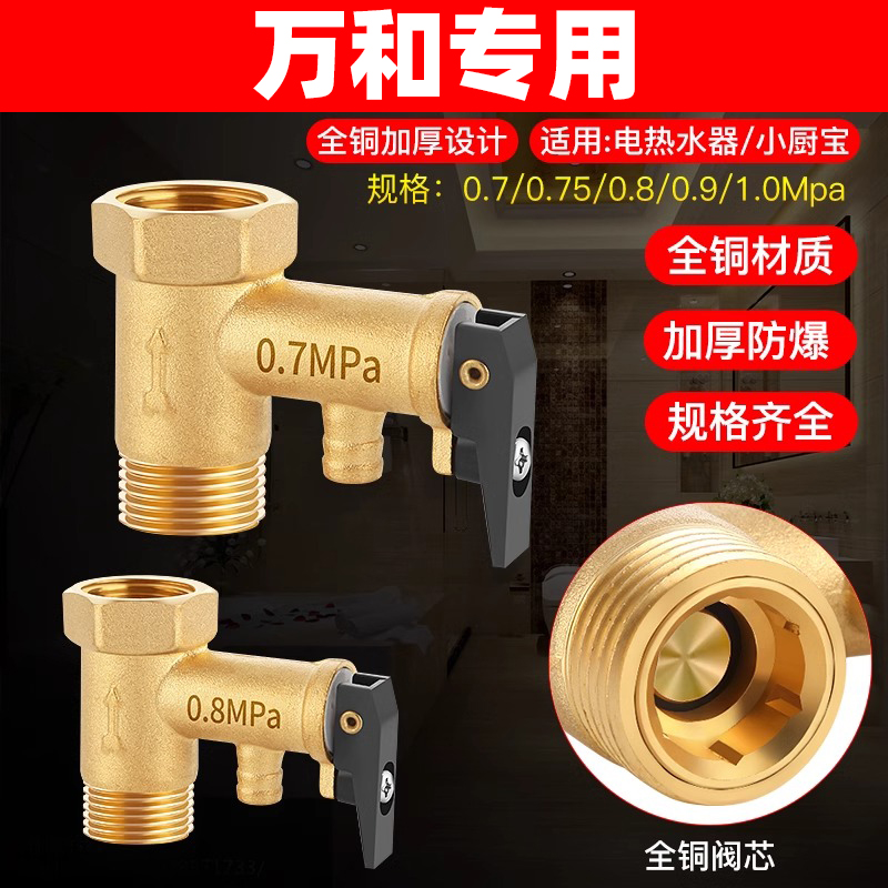 适用万和电热水器全铜安全阀泄压阀排气水小厨宝止回阀通用配件