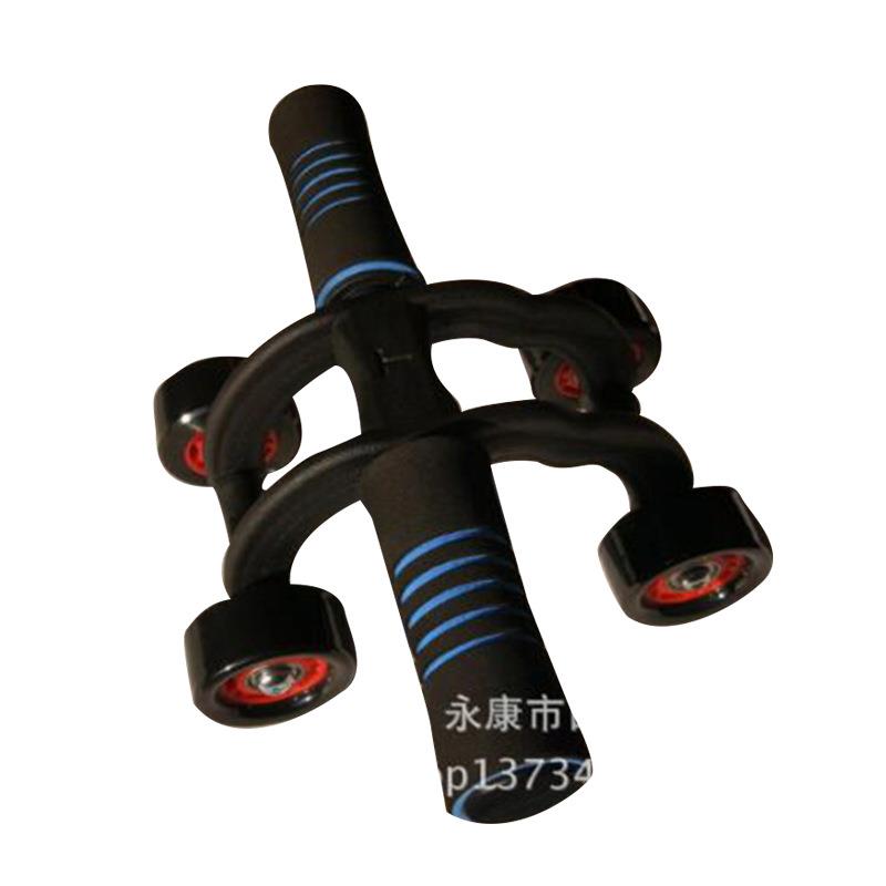 新款直销新款四轮健腹轮室内运动自动回弹静音腹肌轮初学者健身器