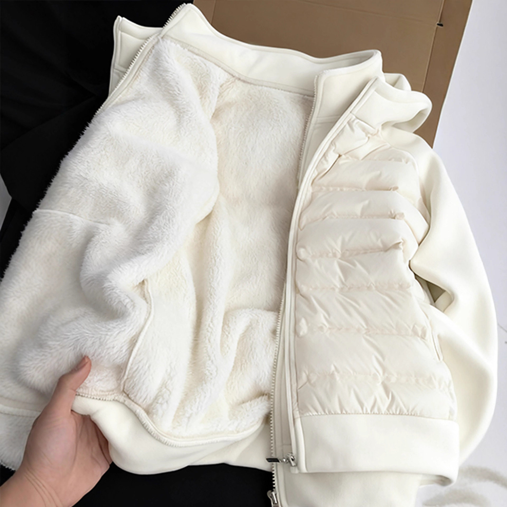 摇粒绒外套女2025新款秋冬羊羔绒内胆加绒神器冬内搭开衫女装上衣