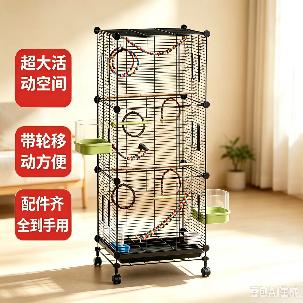 新型多层横丝鸟笼子家用大号虎皮玄凤牡丹小太阳鹦鹉专用鹦鹉笼子