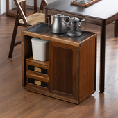 核桃木烧水壶一体茶边柜实木茶水柜家用茶室移动茶车泡茶台茶吧机