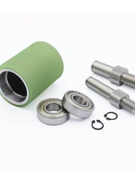 QBQ22/滚轮/41/42聚氨酯包胶23双轴承型导向滚轮不锈钢外螺纹纵向