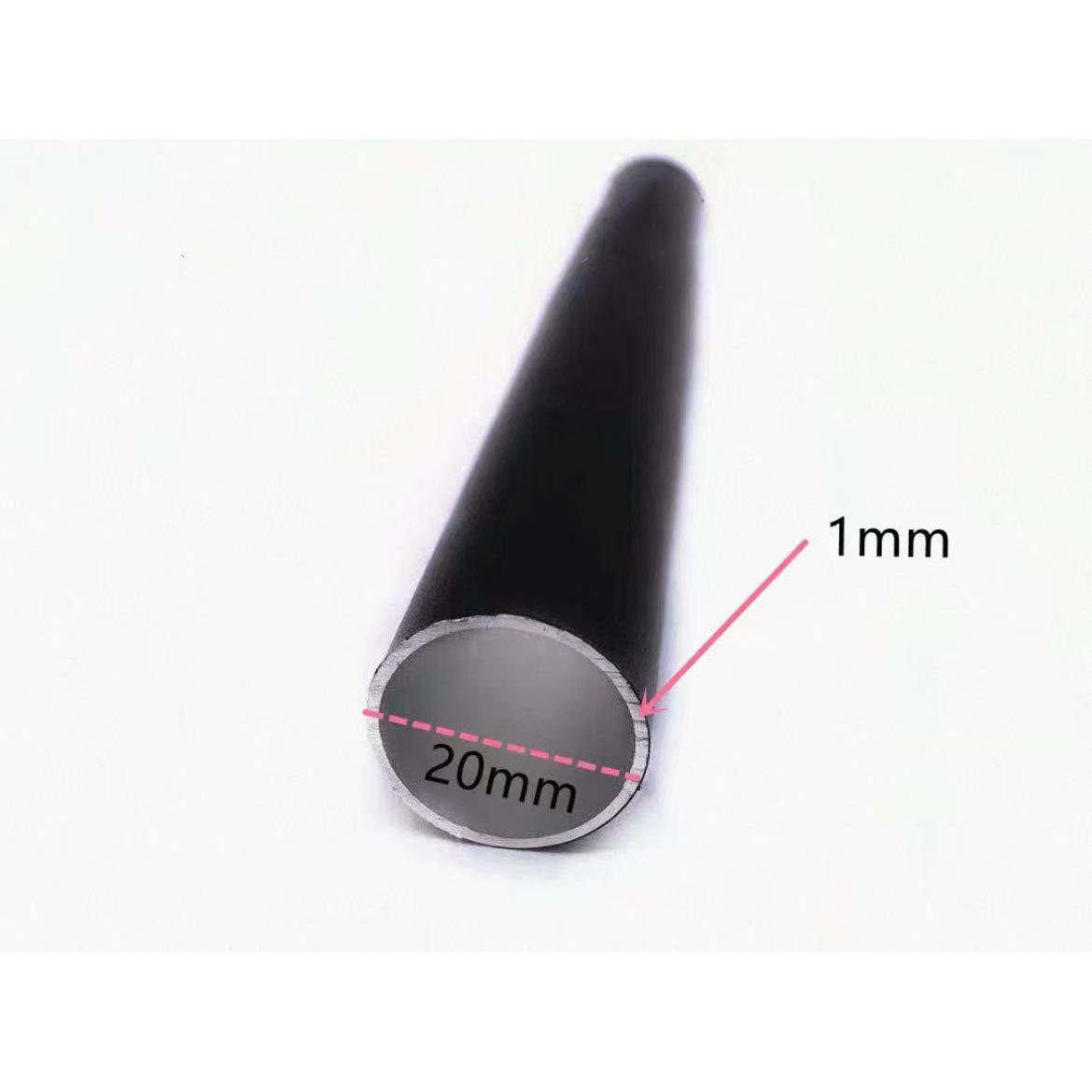 铝合金圆管铝管型材铝合金圆管子空心管厚壁铝管定制外径20mm黑色