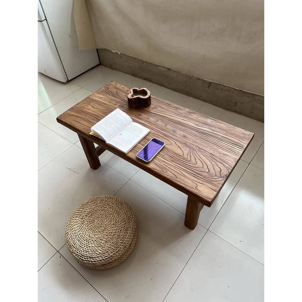 需定制老榆木茶桌榻榻米矮桌日式茶几实木原木炕几飘窗小桌子家用