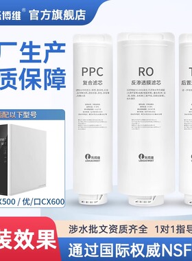 乐博维适用优口净水器CX500/CX600家用PCC复合活性炭反渗透膜滤芯