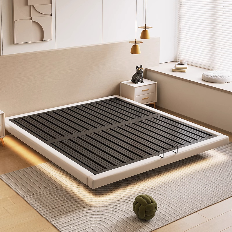 铁艺床现代简约加粗加厚双人床家用主卧无床头榻榻米悬浮床铁架床