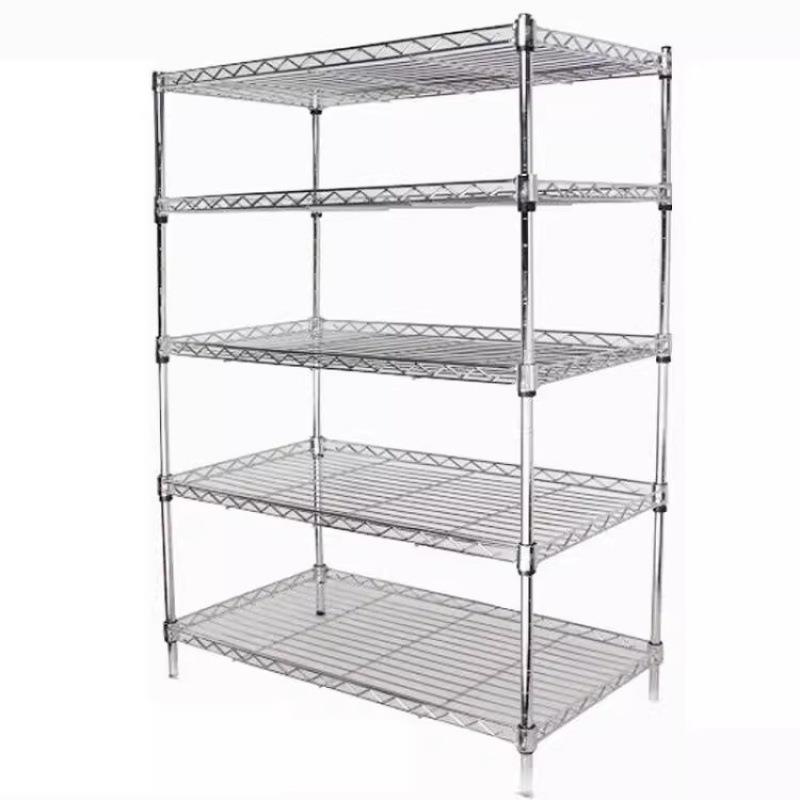 家用收纳整理置物架落地金属货架厨房阳台客厅杂物架多层网格花架
