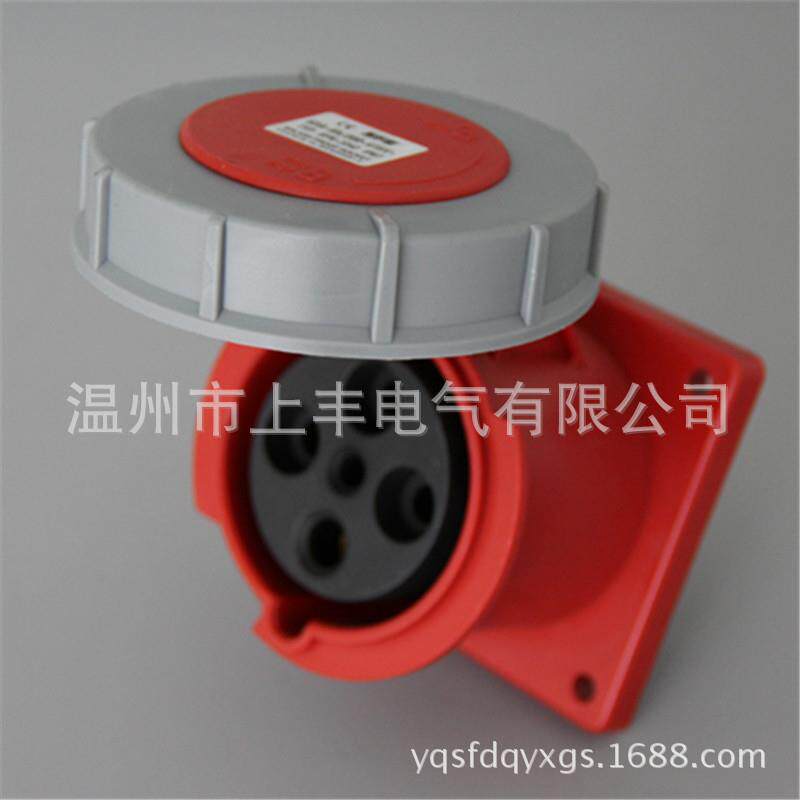 SFE温州上丰新型工业防水暗装直式插座 63A/3P+E/380V SFN-3342