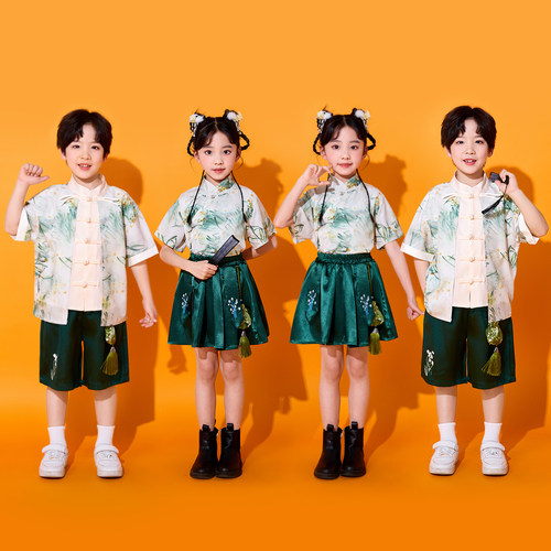 中国风啦啦队运动会幼儿园班服