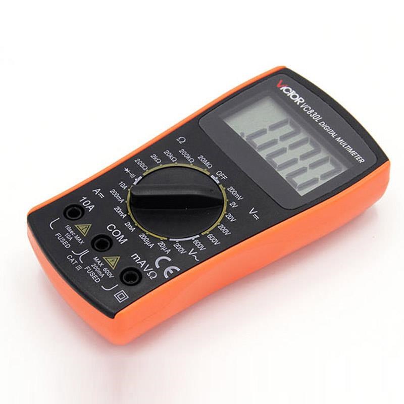 胜利万用表VC830L 数字显示万用表学生家用数显蜂鸣迷你便携式表