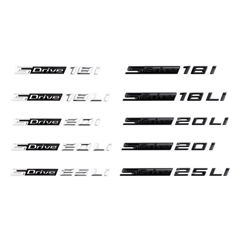 适用宝马x1车贴sdrive18li后尾标志xdrive 20i 25i叶子板侧标改装