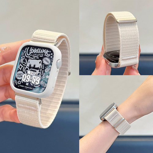 适用小米Redmi watch6一体式原野山地编精织红米watch5/4魔术贴表带配同款保护软壳9pro秋冬弹力透气腕带男女