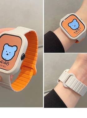 适用红米Redmi watch6/5一体式回扣硅胶磁吸配同款防摔保护壳小米watch6运动防水小米手环9Pro男女款时尚腕带