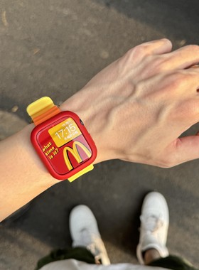 适用iwatch11表带苹果手表海洋回环撞色硅胶applewatchS10表带拼色硅胶diy男女iwatch9876se透气夏天小众一体