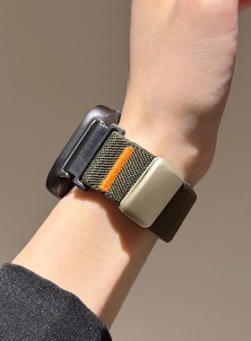 适用红米/小米Redmi watch6帆布缝线表带小米手环9pro夏季弹力精织尼龙磁吸运动透气小众百搭男女生小米6腕带