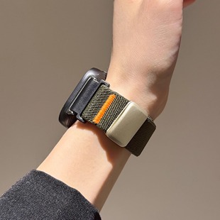弹力精织尼龙磁吸运动透气小众百搭男女生小米6腕带 watch6帆布缝线表带小米手环9pro夏季 适用红米 小米Redmi