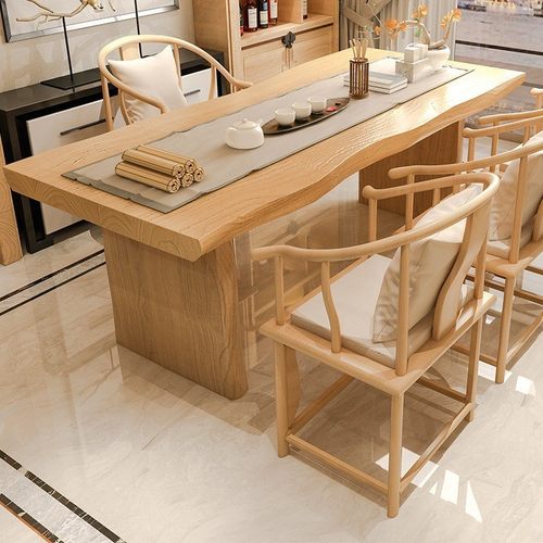 茶桌椅组合简约家用大板泡茶桌现代茶台喝茶桌新中式功夫实木茶几