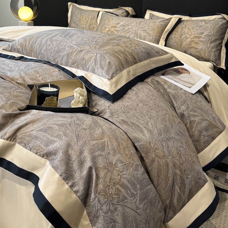 A类母婴级200支长绒棉四件套全棉床单印花被套轻奢风床上用品