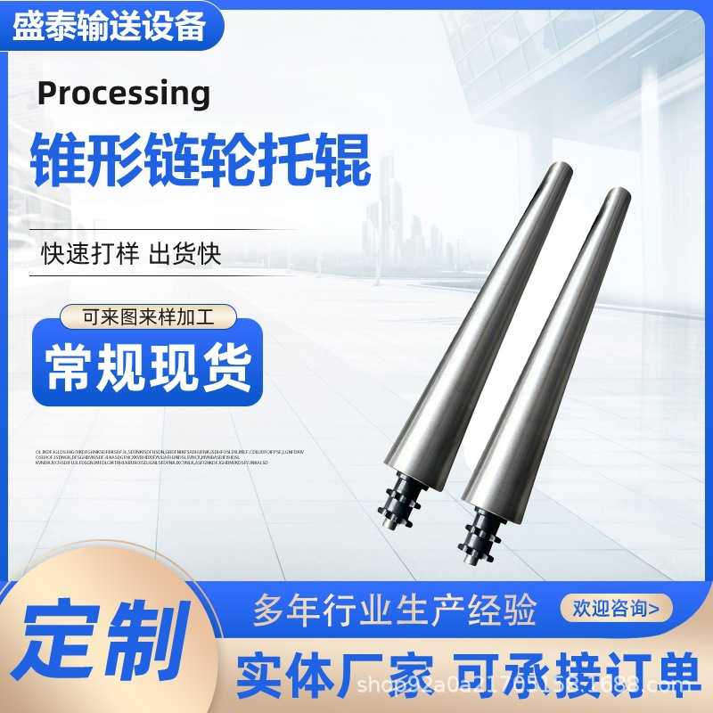 无动力锥形链轮托辊不锈钢滚筒无动力滚筒车间流水线单双链轮辊筒