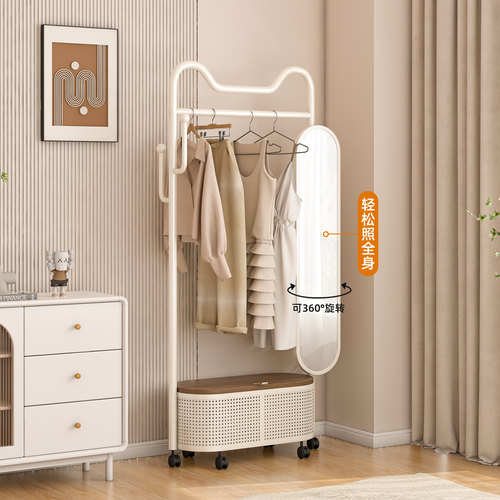 奶油风衣帽架落地可移动