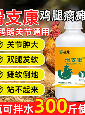 雄牧正品滑支康养鸡软脚瘫软关节肿大站不起来趴窝鸡鸭鹅养殖用