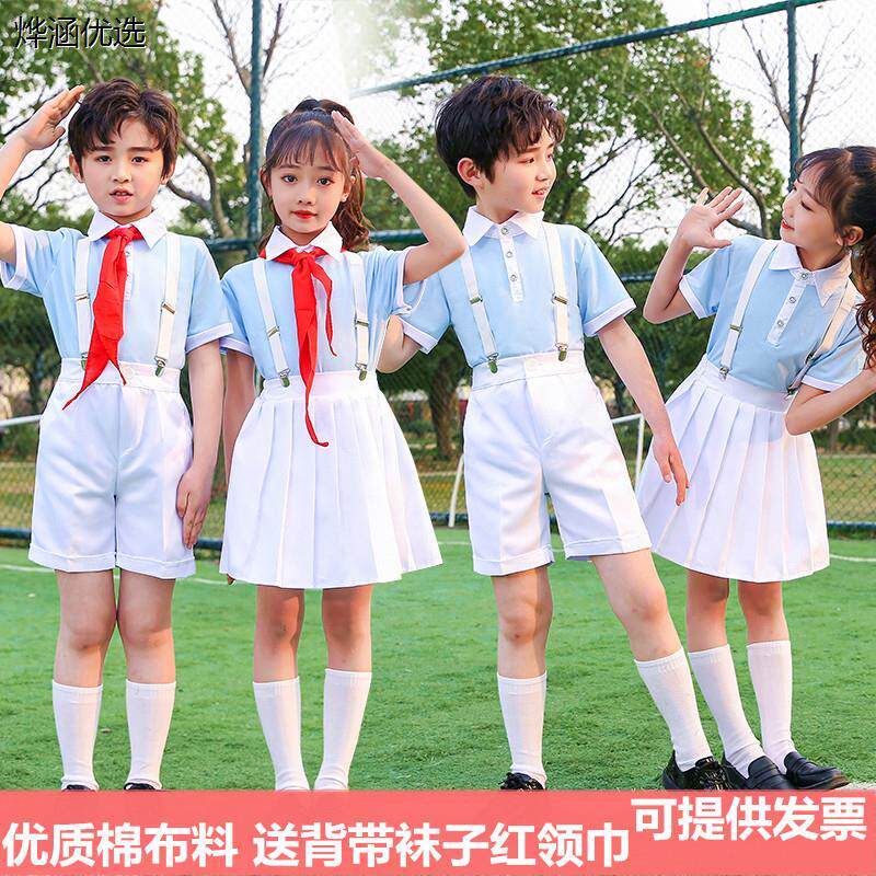 儿童诗朗诵演出服童党爱国小学生校园运动会表演红领巾合唱服