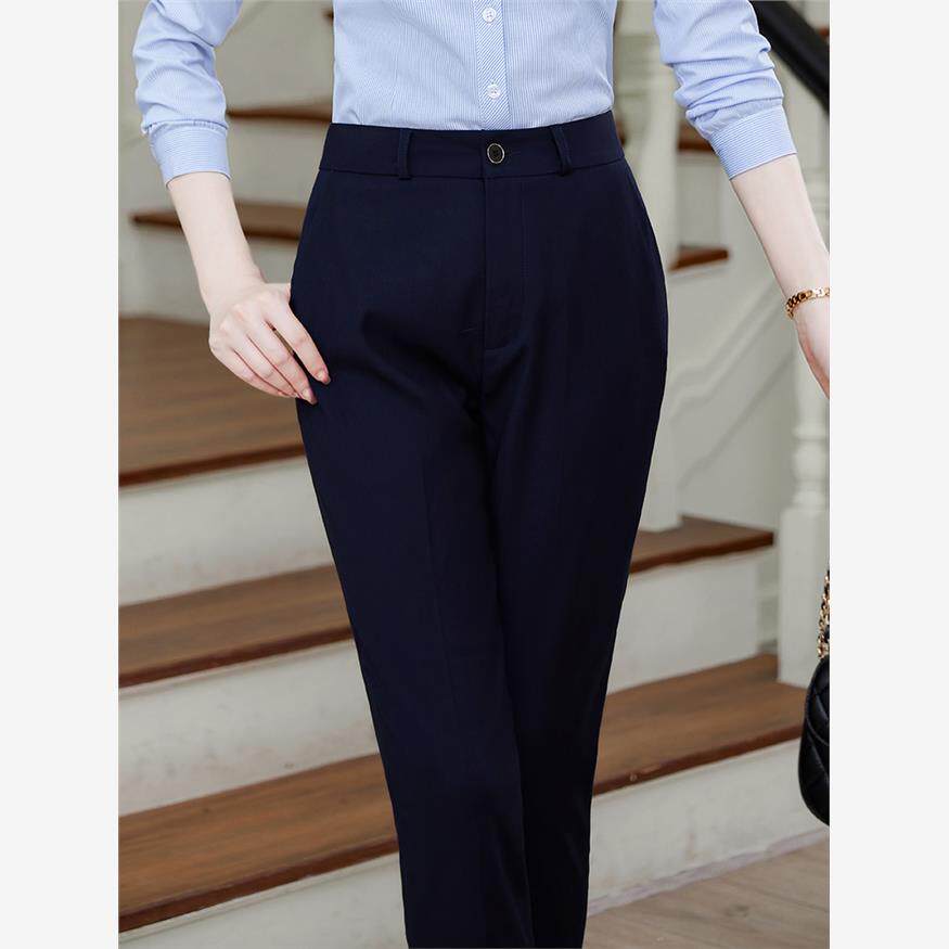 大码职业西裤女宝兰藏蓝黑色西装裤移动蓝绿邮政工作服工装裤
