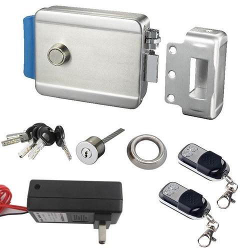 304#不锈钢电控锁带遥控 无线远程开锁 大门木门铁门不锈钢门锁