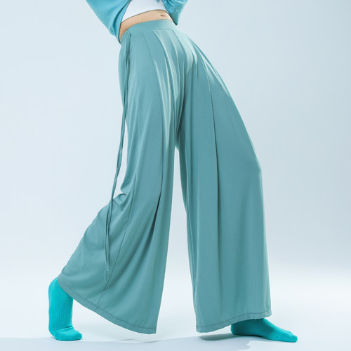 青蝶舞古典舞两侧系带练功服女飘逸宽松阔腿裤现代舞形体练功裤子
