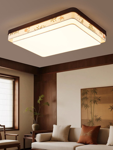 宋氏美学新款吸顶灯客厅灯大气中国风圆形书房灯实木主卧室吸顶灯