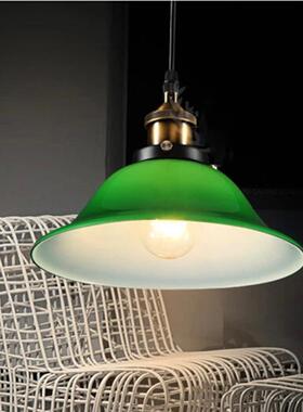 绿色玻璃餐厅吊灯美式复古客栈民宿主卧室客房阳台工业风酒吧吊灯