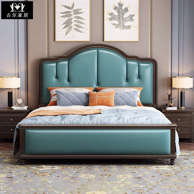 欧式床实木双人主卧现代简约1.8米1.5简欧公主床软靠轻奢储物婚床