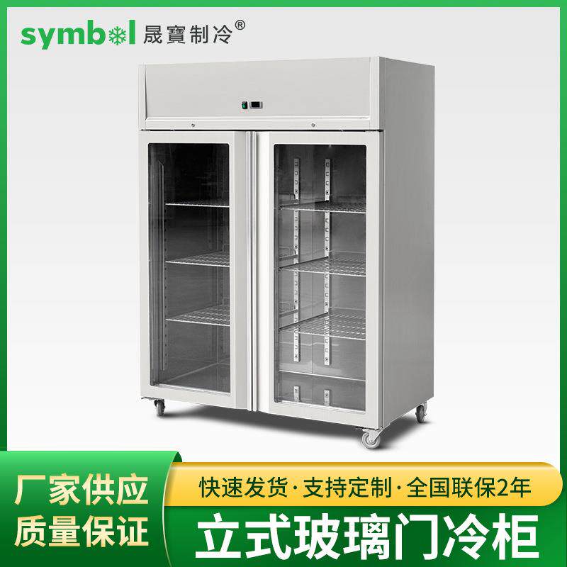 出口立式玻璃门商用展示冷柜 商场保鲜柜 双门大容量冷藏柜陈列柜