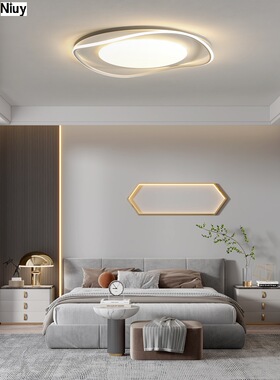 Niuy牛源科技卧室灯新款简约现代时尚圆形吸顶灯奶油风灯具灯饰