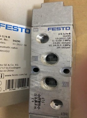 FESTO费斯托气控阀J-5-1/4-B 14295 J-5-1/8-B 30988 173169