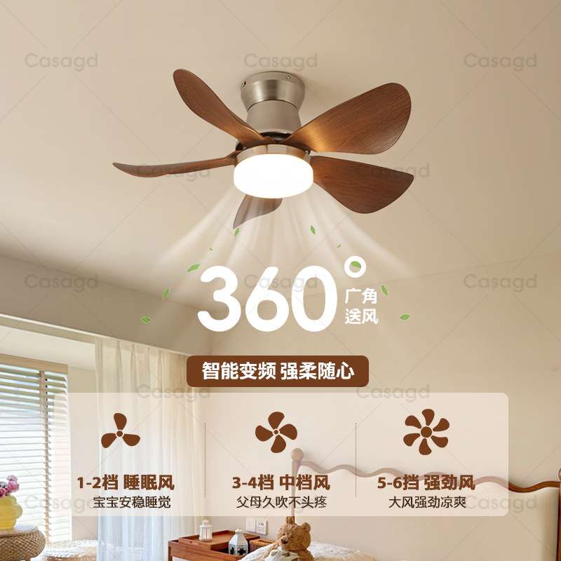 中古风古铜色风扇吸顶灯胡桃木色吊扇灯北欧卧室灯书房餐厅灯casa
