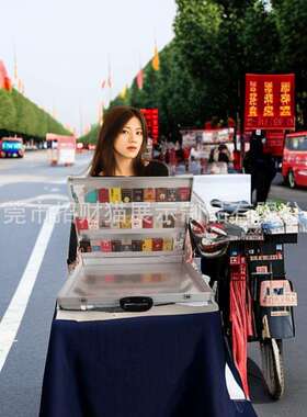 铝合金烟箱香烟展示箱夜市摆摊箱夜场复古挂脖烟箱酒吧烟箱摆摊箱