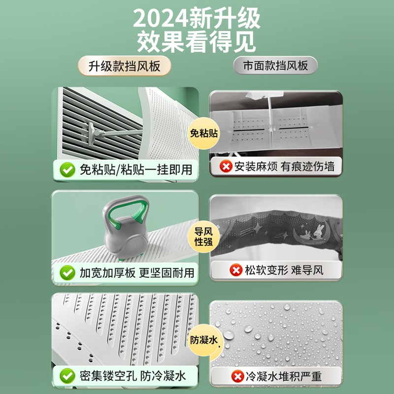 空调挡风板2025新款中央空调防止直吹神器坐月子免安装出风口挡板