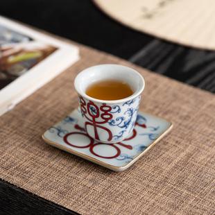 新款 茶碗品茗 直销青花喜乐杯 陶瓷功夫茶杯单杯主人杯茶具盏套装