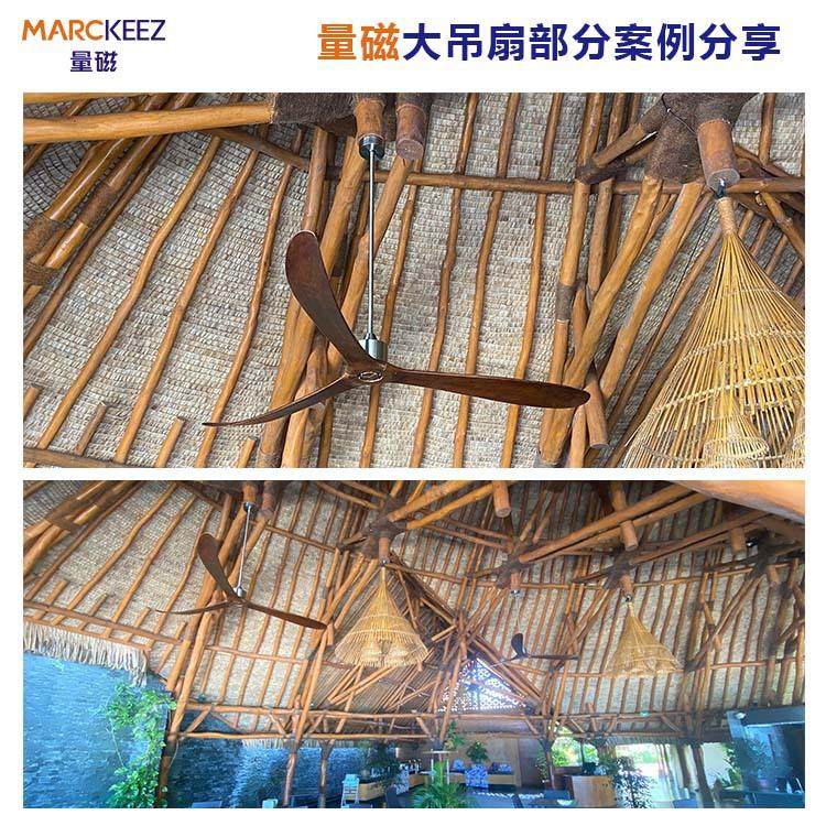 实木风扇灯工厂美式吊扇灯现代简约客厅餐厅变频吊扇家用一体吊灯