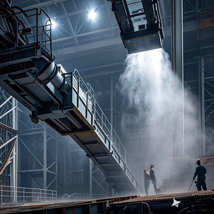 高炉干雾机加湿降尘系统装置超微雾化微米干雾除尘安装设计